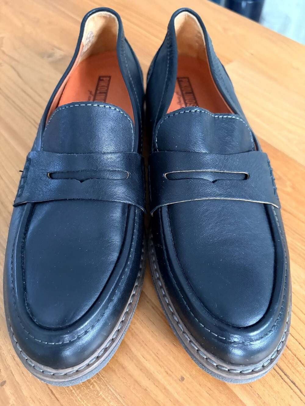 Pikolinos Aldaya W8J-3541 Women's Black Leather Penny Loafers US 7.5-8 NWOT